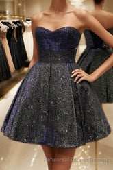A-Line/Princess Strapless Short/Mini Homecoming Dresses With Ruffles